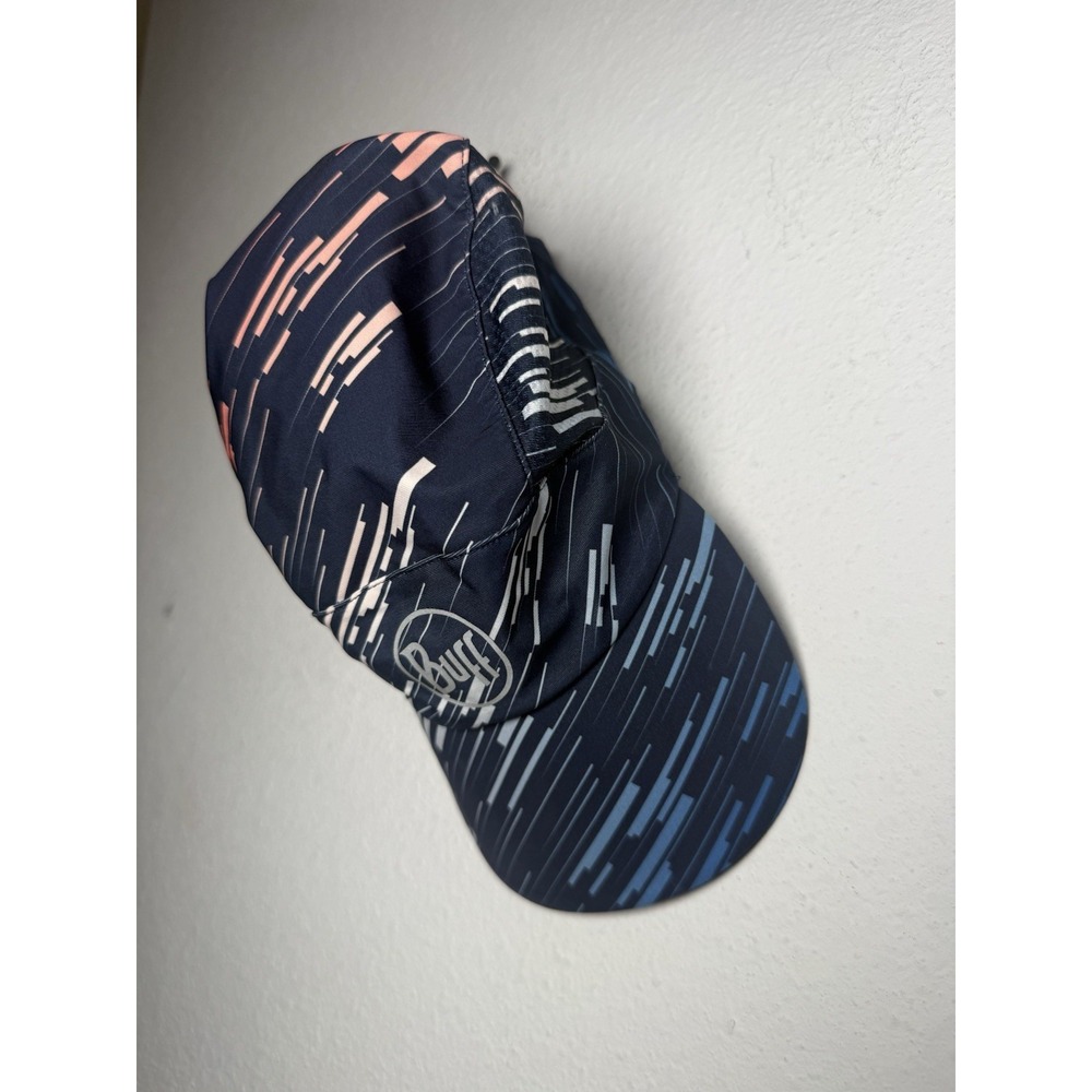 Buff Pro Run Cap Blue Multi UPF 50+ Reflective One Size Adjustable Buff Hat - Picture 4 of 9